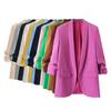 Spring and Autumn Commuter Urban Leisure Versatile Candy Women's Pleated Sleeve Blazer