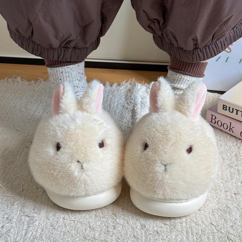 Authentic Little Rabbit Women's Winter Cotton Slippers - Cute, Plush, Warm, Soft-Sole Indoor Footwear