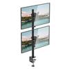 WALI Dual Monitor Desk Mount Stand for LCD/LED Flat Screen TVs, Vertical Position, Two Monitors, 27" with Grommet Base (M002XLS), Black