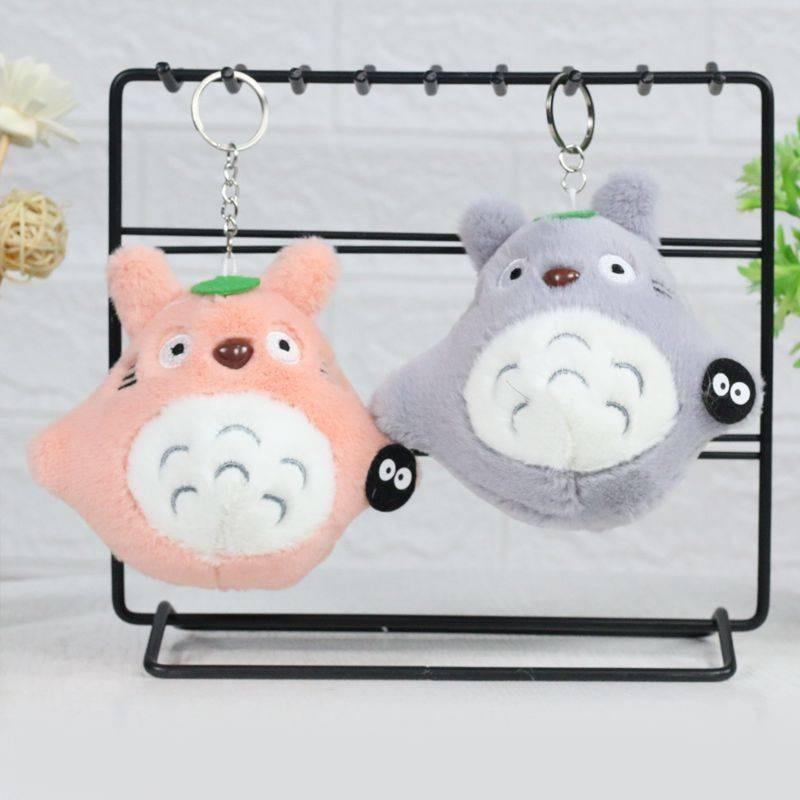 Mini Totoro Plush Toy Soft And Cute Cat Stuffed Animal Keychain Bag Charm**