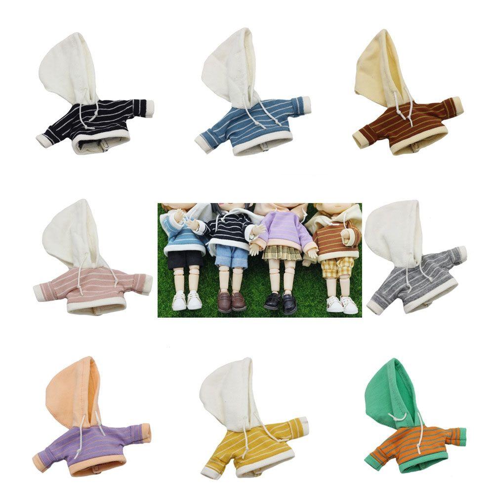 6 Colors 11,1/12 Doll Candy Colors Long Sleeve Clothes Doll Coat T-shirt Sweater Striped Sweatshirt