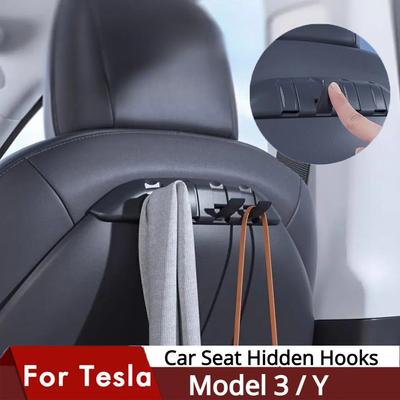 Для Tesla Model 3 Y 2017-2025 Автомобильные Сиденья Скрытые Крючки Вешалка для Сумки Кошелек Заднее Сиденье Держатель Подголовника Организатор Аксессуары