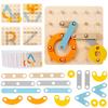 Geoboard Montessori Sensory Wooden Puzzles Toys Shape Color Letter Number Construction Puzzle Geometric Pegboard Children Toys