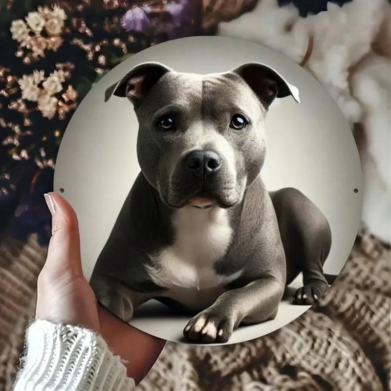 Винтажное Металлическое Настенное Искусство Стаффордширский Бультерьер Юмористический Подарок Декор для Дома Сада Бара