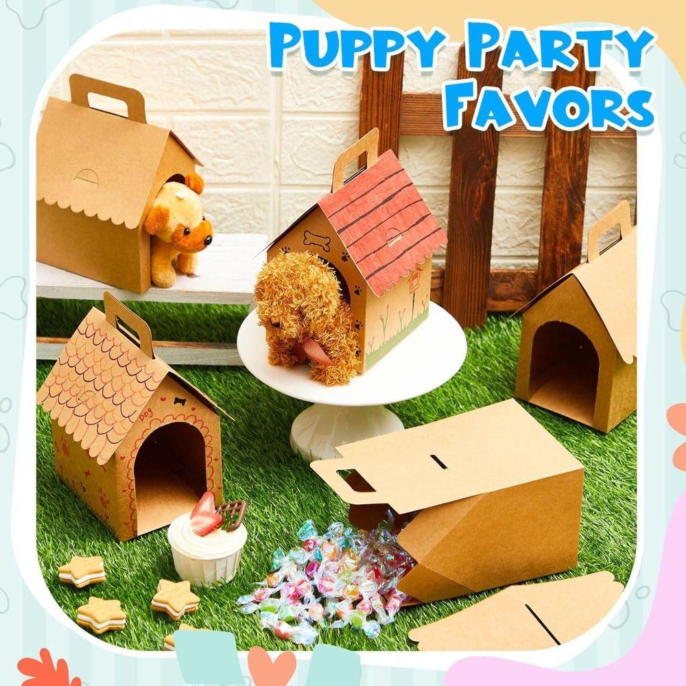 Blank Paper Gift Boxes Miniature Boxes Dog House Shaped Boxes Treat Gift Boxes  Home Decor