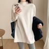 German Velvet Half Turtleneck Bottoming Shirt for Women In Autumn and Winter with Long-sleeved T-shirt Cationic Thickened Brushed White Top