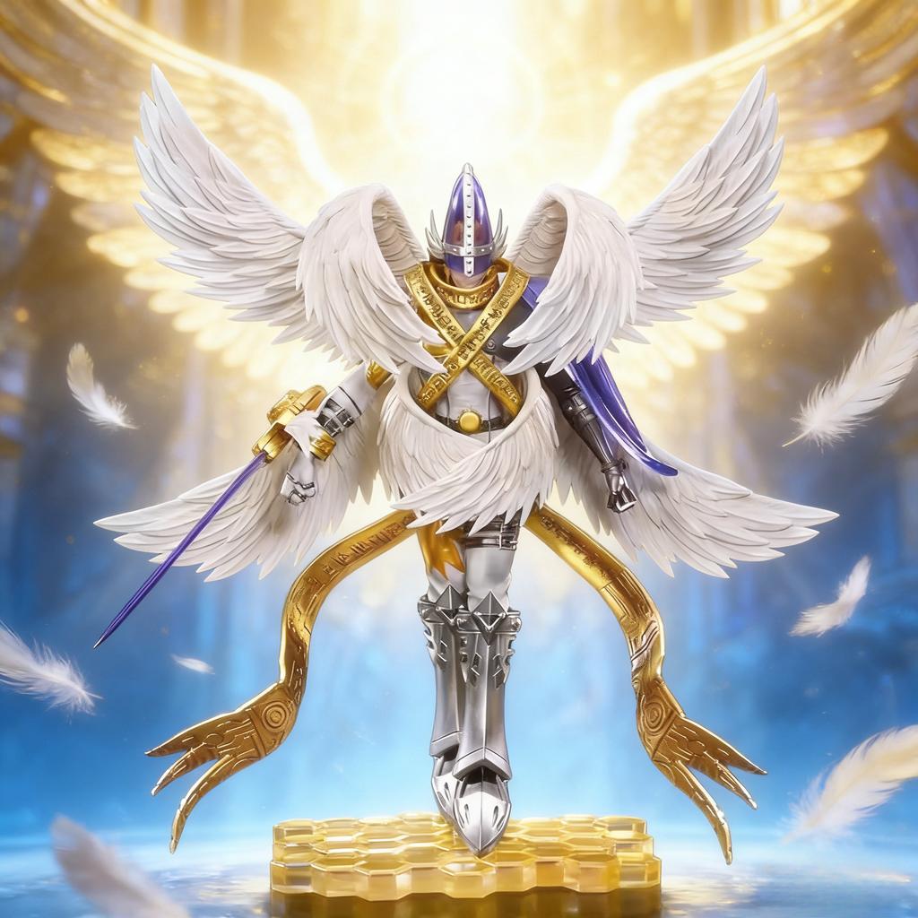 22 см/8,6 дюйма Аниме Digimon Adventure Фигурка Полностью тело Святой Ангемон Фигурки Действия ПВХ Статуя Коллекционная Модель Игрушки Подарки