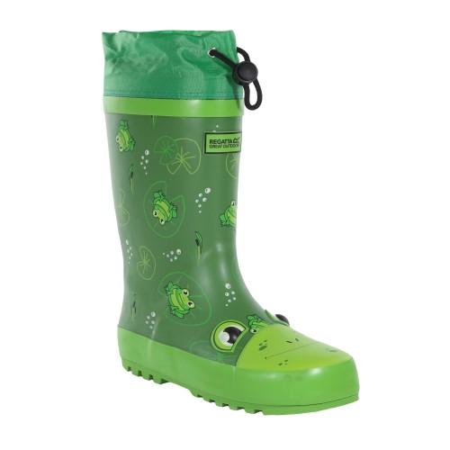 Regatta Childrens/Kids Mudplay Jnr Frog Square Wellington Boots