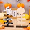 Halloween Wooden  Atmosphere Prop Pumpkin Ghost Witch Decor Decorative Desk Ornament Party Supplies