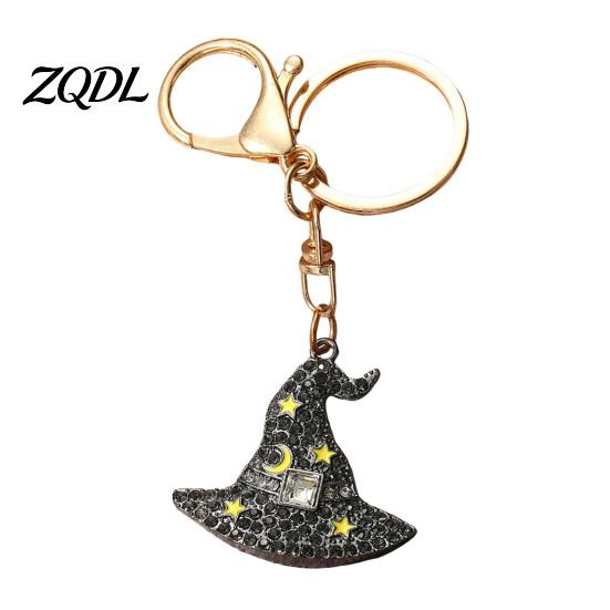 Ghost Bag Charms Halloween Rhinestone Pumpkin Keychain, Witch Hat Spider Web Cat Decorative Accessories Charm, Car Key Ring for Handbags Backpacks
