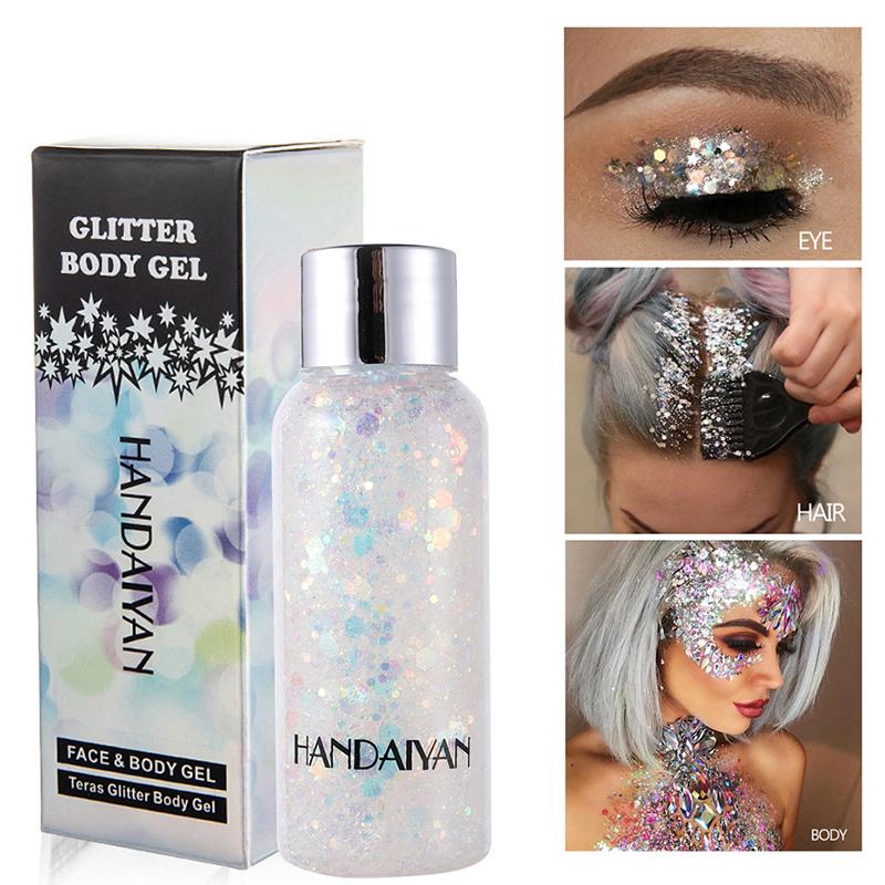 Eye Glitter Nail Hair Body Face Glitter Gel Art Flash Heart Loose Sequins Cream Festival Glitter Decoration Party Festival