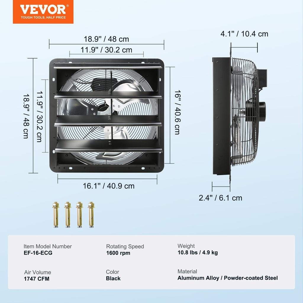 Shutter Exhaust Fan Shop Exhaust Fan 406 mm Remote Control Wall-mount EC