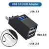 Разветвитель USB 3.0 1 на 3 для автомобиля, многопортовый USB 2.0, многофункциональный, для чтения USB-диска, адаптер для зарядки для ноутбука, для офиса