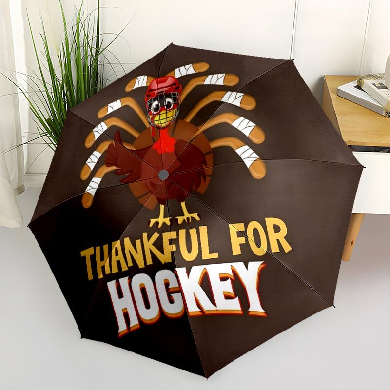 Hockey Snowflake Automatic Umbrella Compact & Durable 8-Rib Design Compact Design All-Season Travel Fashion Lovers Gift for Festivals