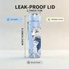 1PC Snow Leopard Realistic Wild Animal Portrait 750ml Color Plastic Sports Water Bottle Leakproof Flip Straw Lid Suitable for Sports Office Home Use
