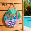 Vertical Wooden Sign Summer Pool Hanging Sign, Weather Resistant Solid Wood Plaque with Decor Hemp Rope for Outdoor Beach Party And Swimming