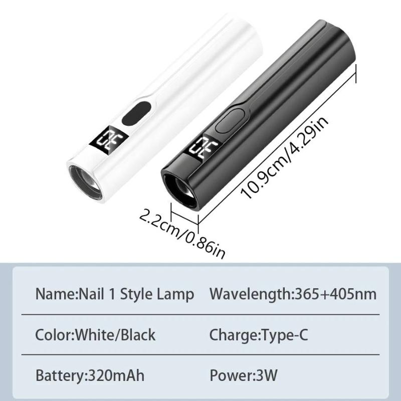 Rechargeable Mini Uv Led Nail Lamp With Smart Display Portable Fast-Drying Nail Dryer Stand For Manicure Removable Desk Uv Light