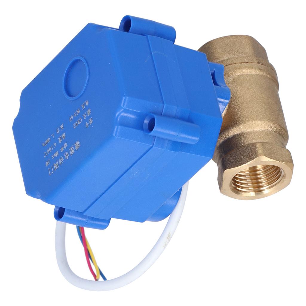 Электрический шаровой клапан BSP латунь моторизованный 3 провода DC3~6V сквозной с переключателем индикации