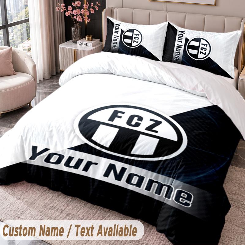 FC Zürich Printed Bedding Set Custom Name Text 1 Duvet Cover 2 Pillowcases For Bedroom