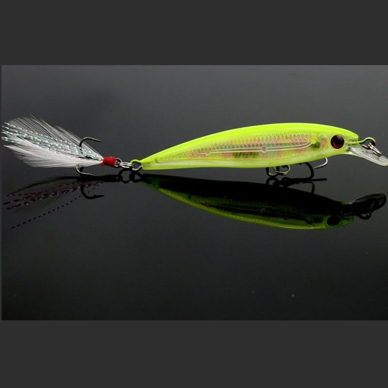 5шт Hengjia пернатый крючок реалистичная рыболовная приманка гольяна 3D глаза твердая пластиковая приманка