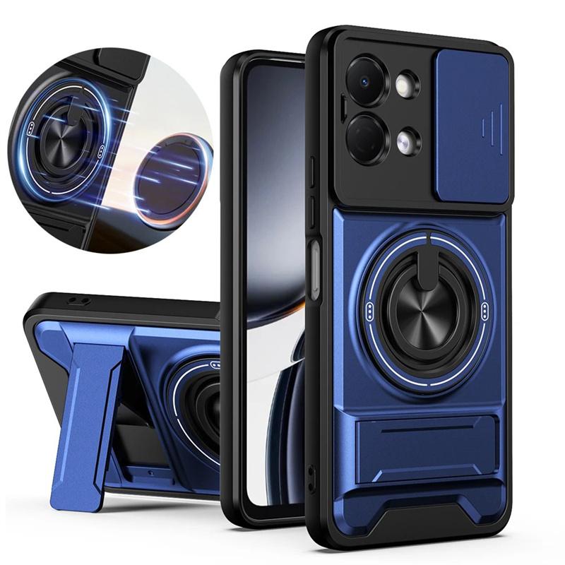 Чехол для Tecno Pop 20 / Spark Go 3 Защита камеры Вертикальная подставка Кольцо 360° Магнитный чехол Всесторонний ударопрочный чехол