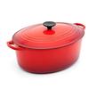 Чугунная эмалированная овальная кастрюля Le Creuset 25 см, цвет Вишневый Красный, подходит для газовой плиты, индукционной плиты, духовки