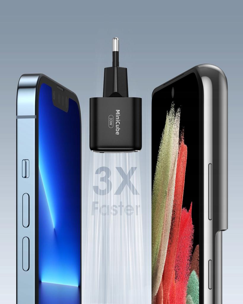 Innostyle Quick Charger Cube Usb-C 33W Usb Type C Gan Ii For Samsung Led