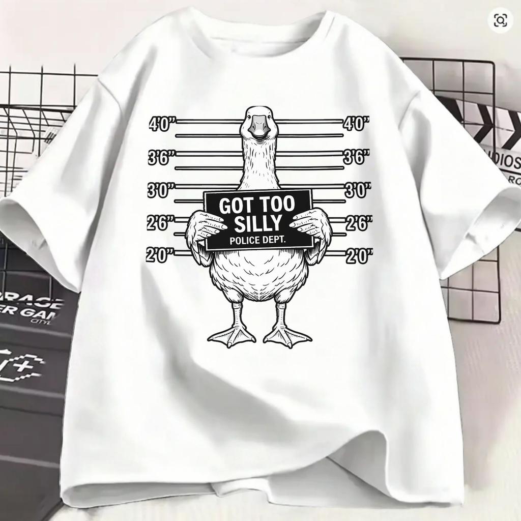 Unisex Tshirt Funny Goose Got Too Silly Unique 100 Cotton Tee Shirt Short Sleeve T Shirts Round Collar Clothing 4xl 5xl 6xl