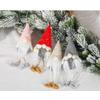 Creative Forest Elder Doll Christmas Decoration Sparkly No-face Hanging Ornament In Pink Gold Red And Gray