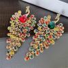 1pc Jewelry Accessories Luxury Peacock Brooches Colorful Rhinestone Creative For Women Crystal Brooch Pins
