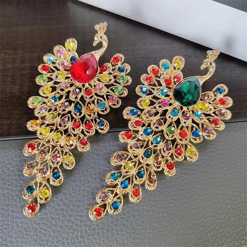 1pc Jewelry Accessories Luxury Peacock Brooches Colorful Rhinestone Creative For Women Crystal Brooch Pins