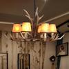 Home Resin Antler Chandelier Antique Color Lampshade Warm Restaurant Living Room Decorative Antler Lamps and Lanterns
