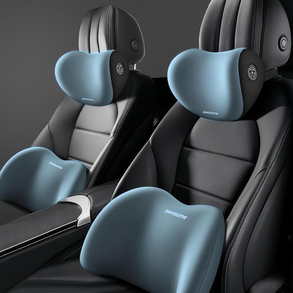 2 шт. подголовник автомобиля пространство памяти пены подголовник поясничная подушка транспортные принадлежности поясничная поддержка подушка автомобиль поясничная подушка для снятия усталости офисный подголовник
