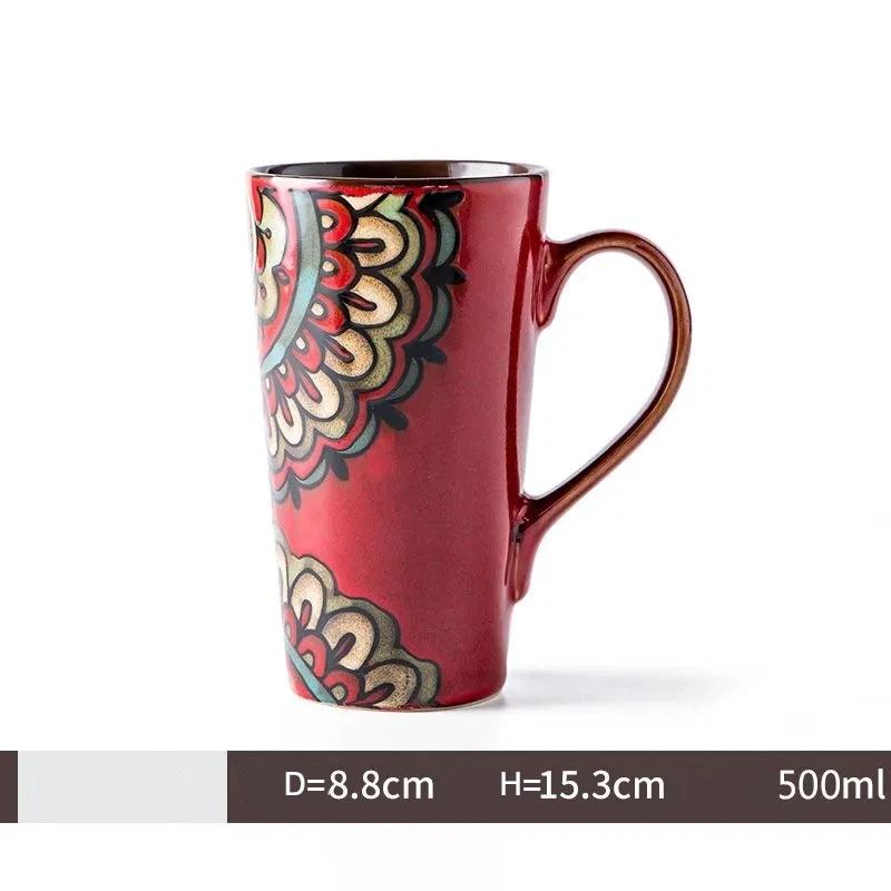 Большая керамическая кружка в скандинавском стиле с ложкой и крышкой – Креативная и персонализированная кофейная чашка