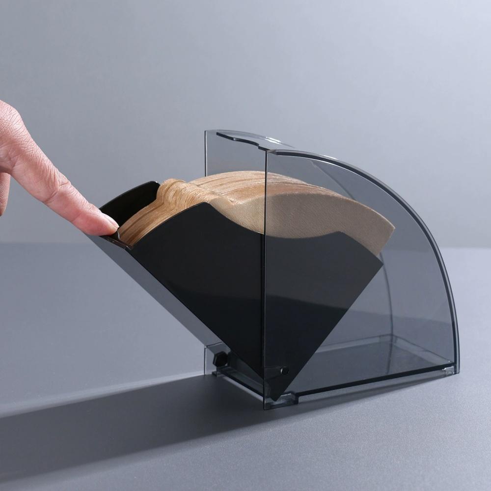 Пылезащитная коробка для фильтровальной бумаги для кофе V02, веерообразная коробка для хранения, утолщенный АБС-пластик, прочный, профессиональные аксессуары для кофе ручной заварки