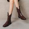 Корейская версия новых мартинов с низким каблуком, женские ботинки на резиновой подошве большого размера, осенне-зимние ботинки на квадратном каблуке, удобная задняя молния