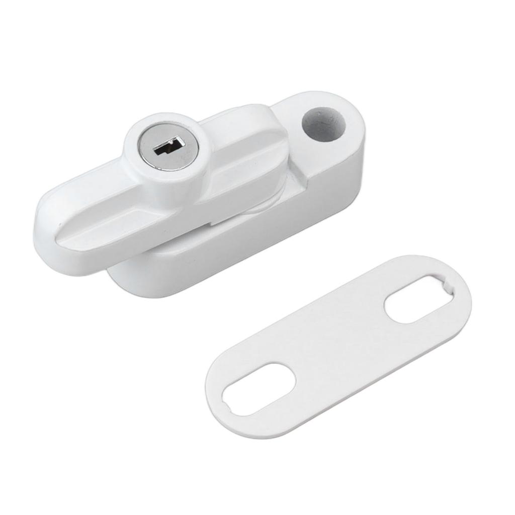 External Window Lock Catch Aluminum Alloy Anti Theft Flat Window Buckle Lock for Single Double Windows White