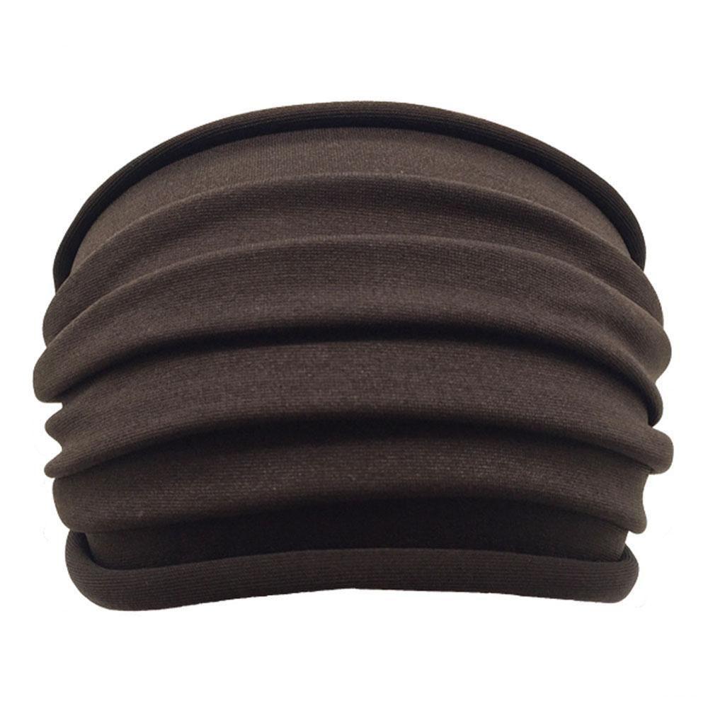 Nonslip Elastic Fold Yoga Hairband Stretch Hair Band Turban Running Headwrap Wide Sports Headband
