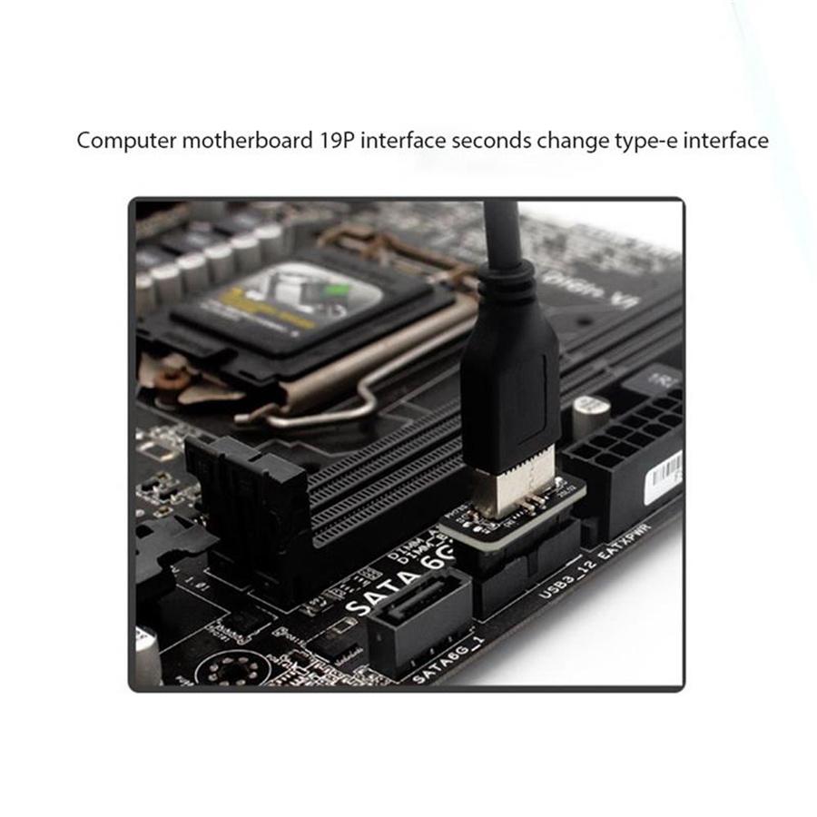 Адаптер USB TYPE-E 90 градусов, передний порт-разъем TYPE C для материнской платы ПК