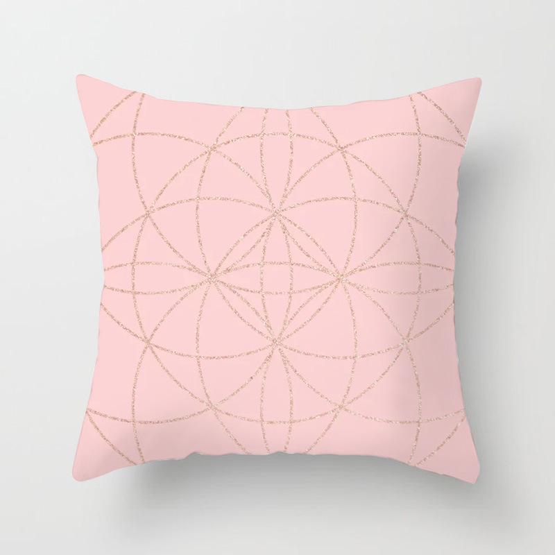 Popular Pink Marble Geometric Series Pillowcases, Home Fabric Sofa Cushion Covers