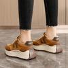 New Summer and Autumn Thick-soled Women's Shoes for Height-enhancing Casual Board Shoes Splicing Sports Leather Shoes Student Trend