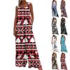 Wide Leg Overalls For Women Casual Loose Sleeveless Print Button Long Pant Romper Jumpsuit With Pockets