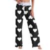 Women's Fashion Casual Comfortable Pajama Pants Love Printed Drawstring Wide Leg Pants Trousers
