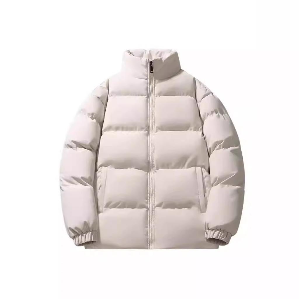 Одинаковая мужская и женская одежда с воротником-стойкой и хлопковой подкладкой, свободные зимние теплые топы, повседневная однотонная одежда для пар с пуховой подкладкой и хлопковой подкладкой, мужская