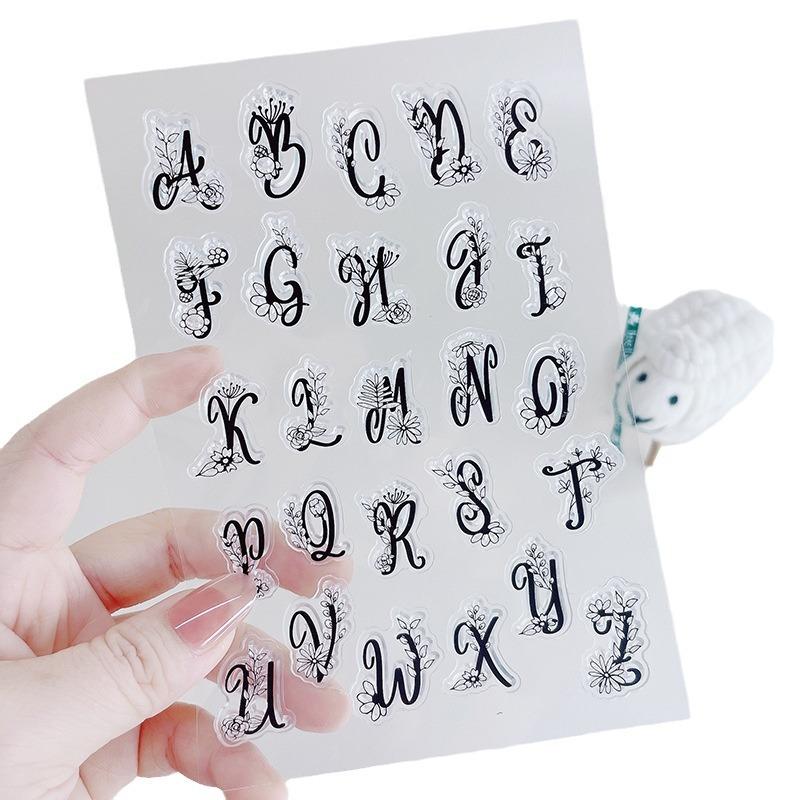 Винтажный штамп, прозрачный силиконовый штамп с цветочными фруктами и английскими словами, строительный штамп для DIY, декоративный альбом для скрапбукинга, журнал для студентов