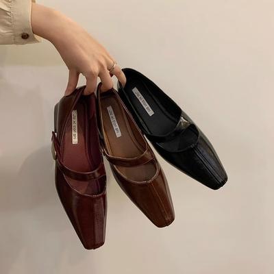 Французский ретро темперамент светлая пасть одинарная обувь девушка 2025 весна новая фея высокое чувство низкий каблук Мэри Джейн маленькие кожаные туфли