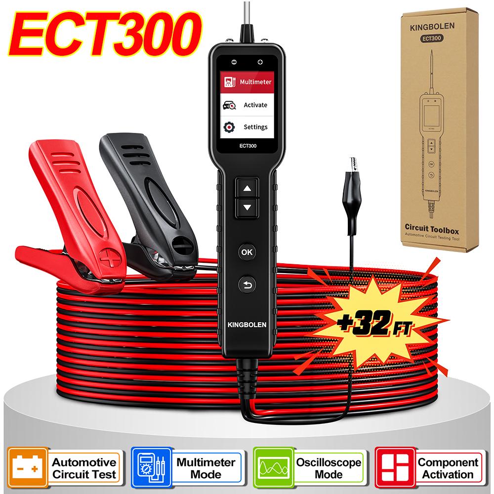 KINGBOLEN ECT300 Автомобильный электрический тестер цепей 0В-80В Тест сопротивления Набор щупов-осциллографов для компонентов Светодиодный дисплей Мультиметр