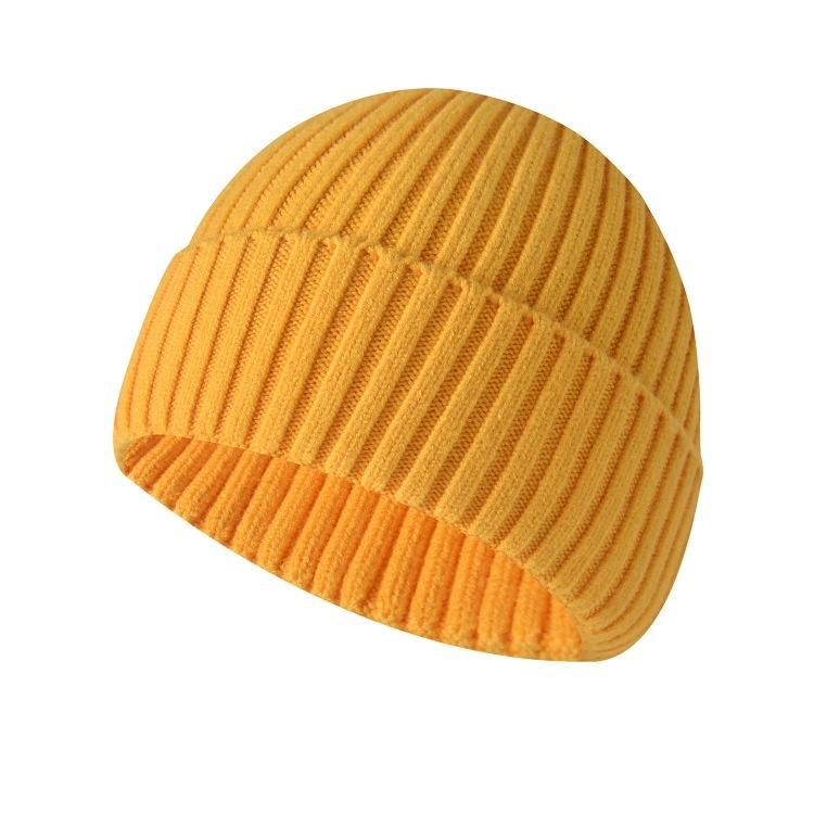 Knitted Beanie Hat Men Skullcap Women Winter Warmer Retro Brimless Baggy Melon Cap Black Cuff Docker Beanies Hats For Men