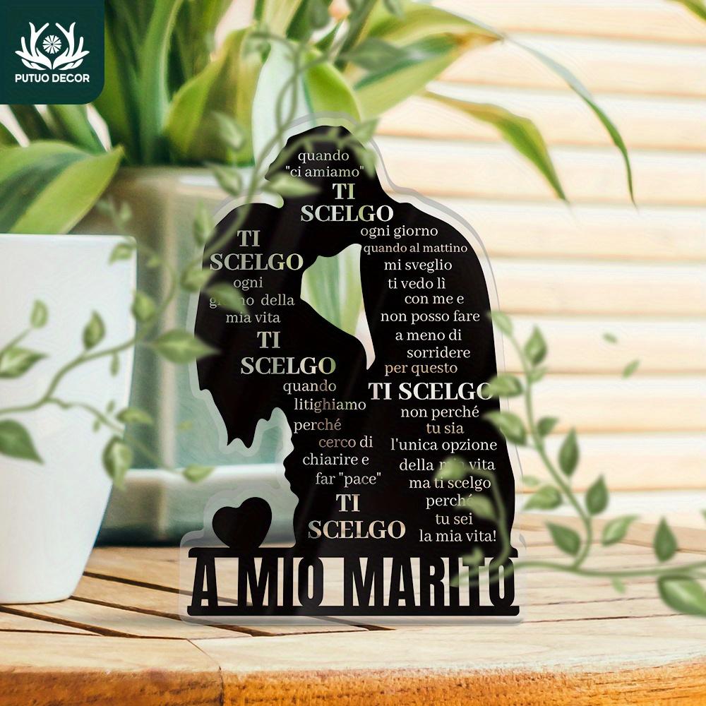 Putuo Decor 1 шт. Итальянская акриловая табличка, Декор для стола, «Моему мужу, я выбираю тебя каждый день своей жизни», Настольное украшение для дома, фермерского дома, гостиной