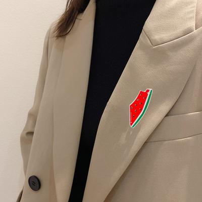 Брошь-булавка, легкий цинковый сплав, значок в форме арбуза, гладкая поверхность, лазерная резка, дизайн, булавка, аксессуар для лацкана